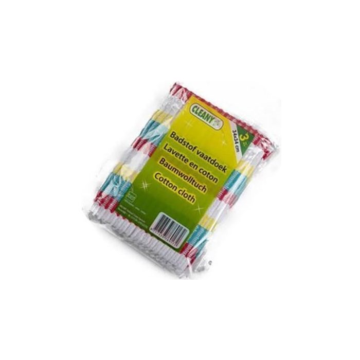 Cleany Cotton Wipes 3pcs 34x34cm 3pcs (NL/EN/FR/DE)