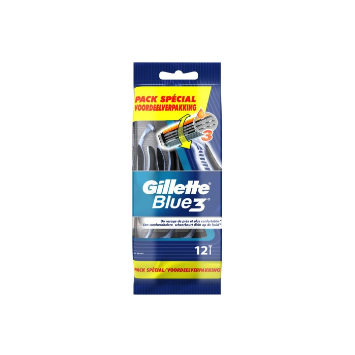Gillette Blue3 Disposable Razors 12pcs Smooth (NL/EN/DE)