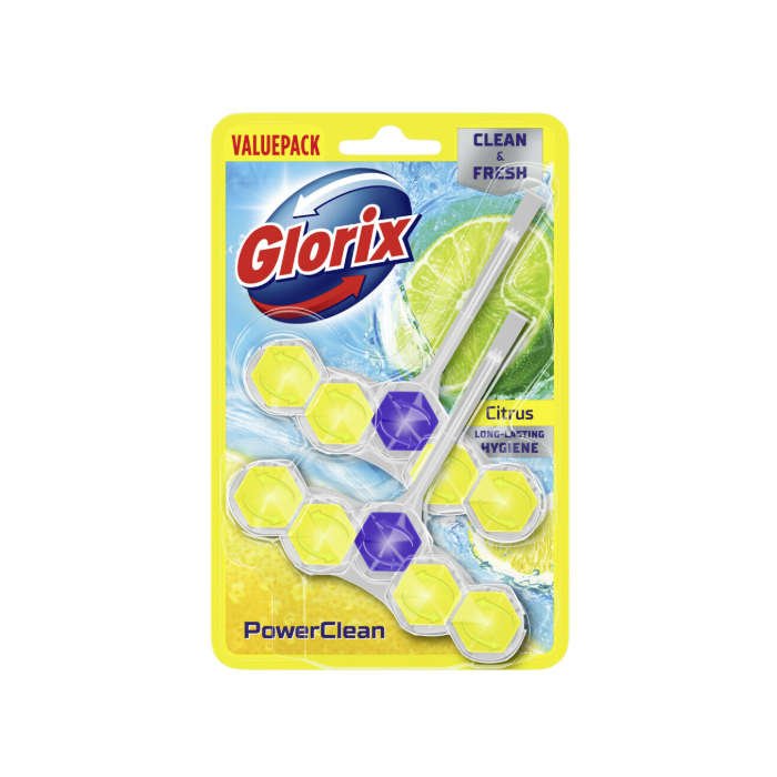 Glorix Toilet Block Power 5 Citrus 2 Pack (NL/FR/DE)