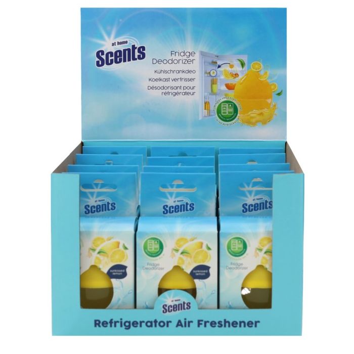 At Home Scents Display Refrigerator Air Freshener 30gr 12pcs Lemon (NL/EN/FR/DE)