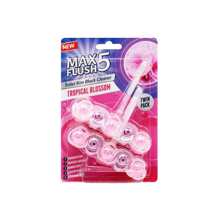 Max Flush 5 Toilet Block 2x45gr Tropical Blossom (NL/EN/FR/DE)
