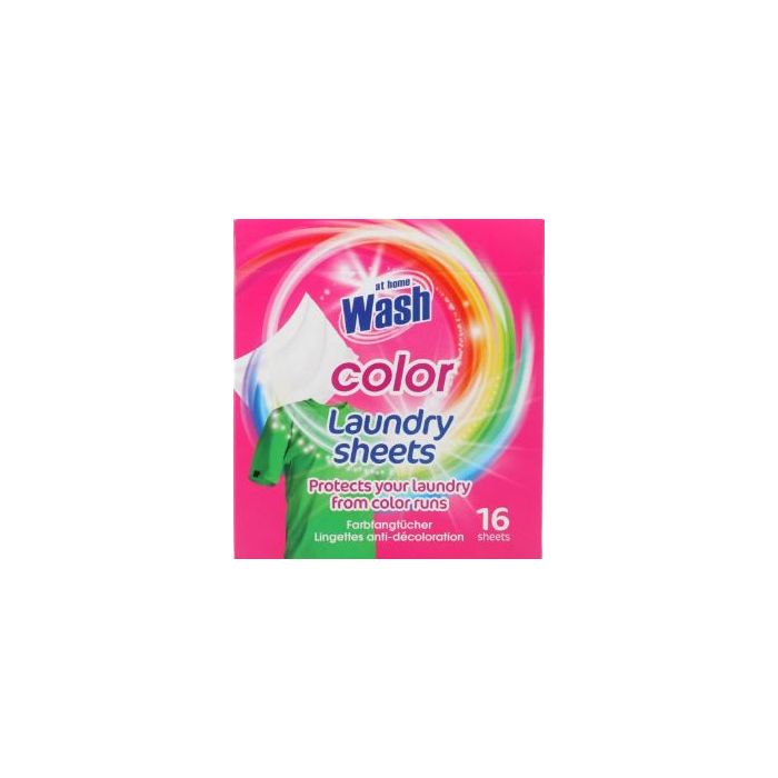 At Home Wash Laundry Sheets 16pcs Color (NL/EN/FR/DE)