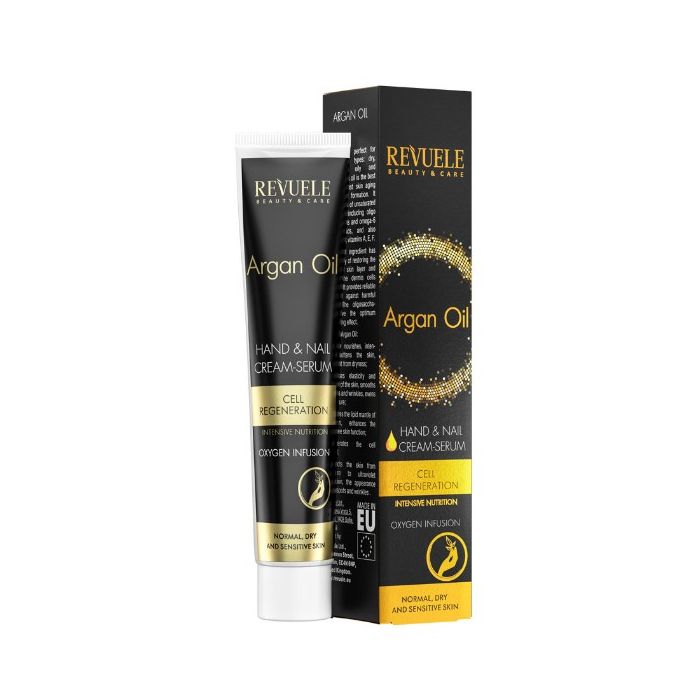 Revuele Hand & Nail Cream 50ml Serum Regeneration Argan Oil (NL/EN/FR/DE)