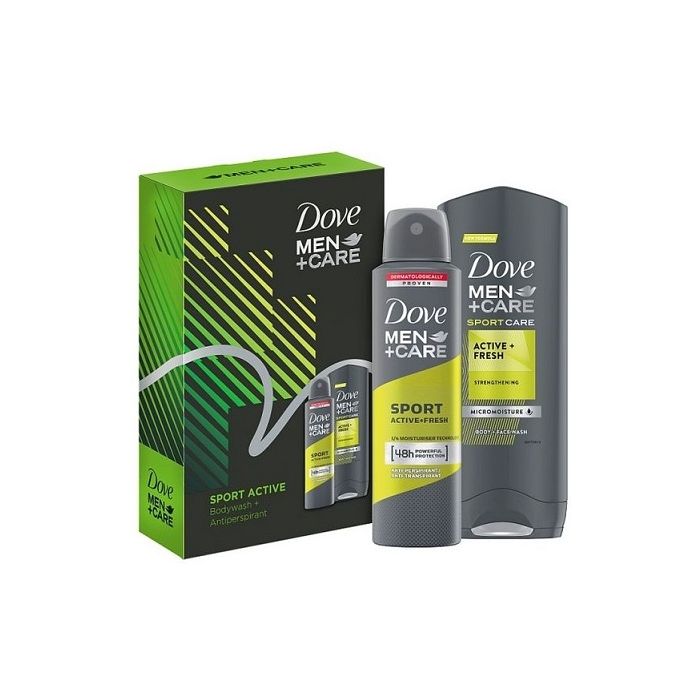 Dove Giftset Shower Gel 250ml + Deo Spray 150ml  Men Sport Active (EN)