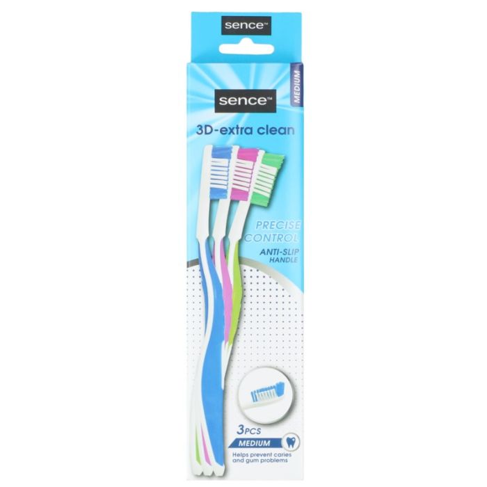 Sence Fresh Toothbrush 3pcs Medium 3D-Xtra Clean (NL/EN/FR/DE)