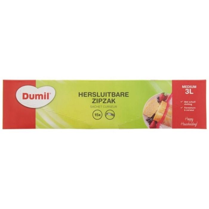 Dumil Resealable Bags 3L 15pcs Medium (NL/EN/FR/DE)