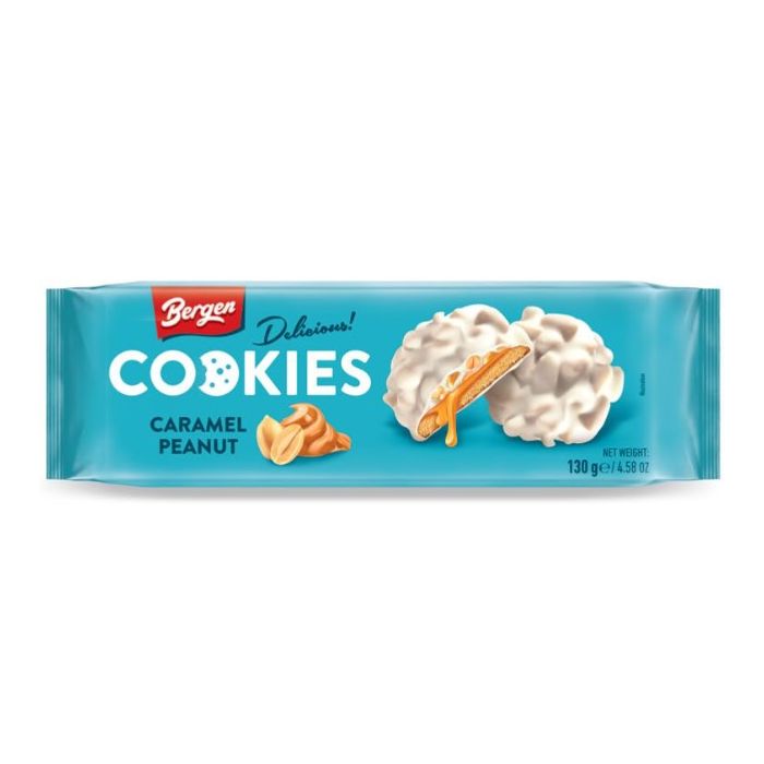 Bergen Cookies 130gr  Caramel & Peanut White Chocolate (NL/EN/FR/DE)