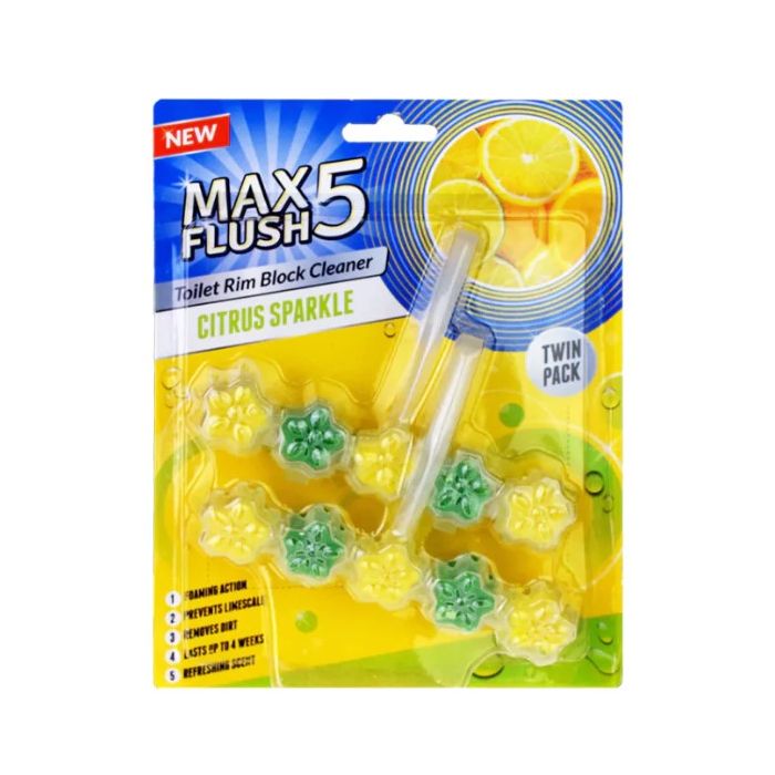 Max Flush 5 Toilet Block 2x45gr Citrus Sparkle (NL/EN/FR/DE)