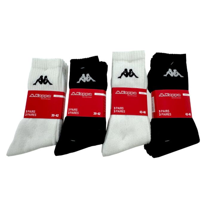 Kappa Sport Socks Black/White 39-42 43-46 40x3Pack (NL/EN/FR/DE)