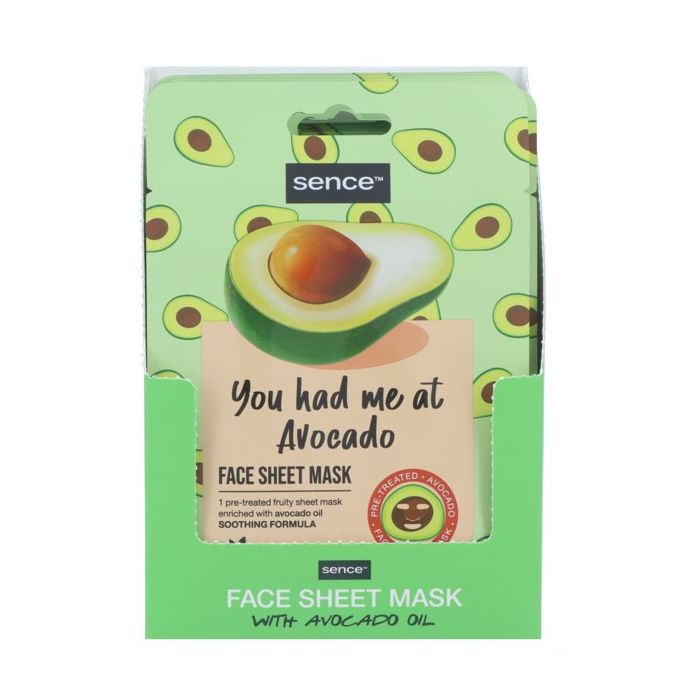 Sence Display 12pcs Printed Facial Mask 20ml You Had Me At Avocado (NL/EN/FR/DE)