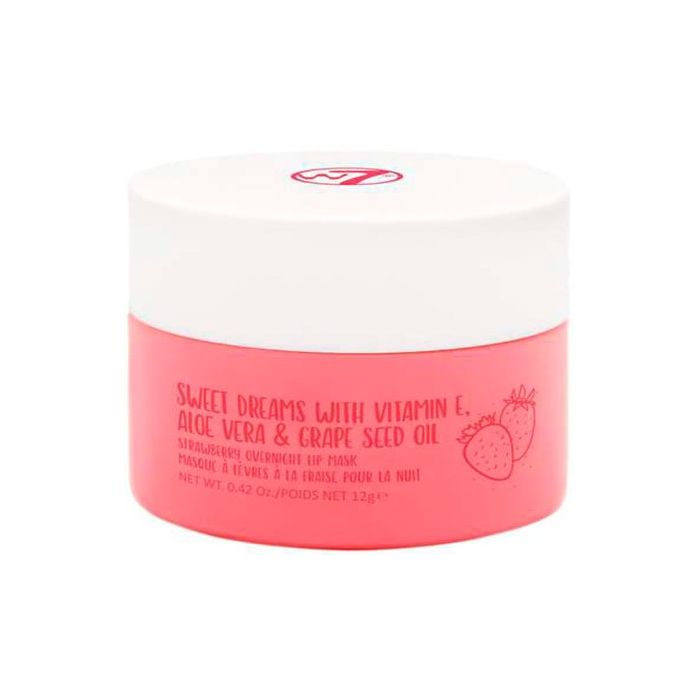 W7 Lip Mask 12gr Sweet Dreams Overnight, Strawberry, Vitamin E & Aloe Vera (NL/EN/FR/ES)