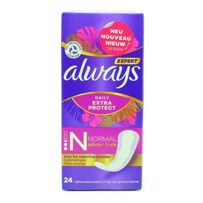 Always Daily Panty Liners 24pcs Size Normal Odour Lock (NL/EN/FR/DE)