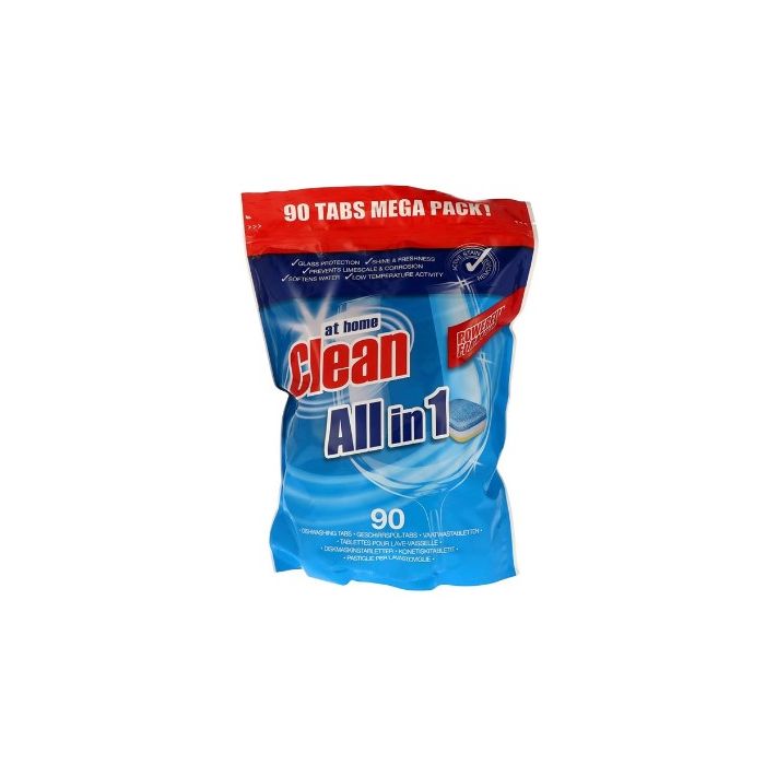 At Home Clean Dishwashing Tabs 90pcs All In 1 (NL/EN/FR/DE)