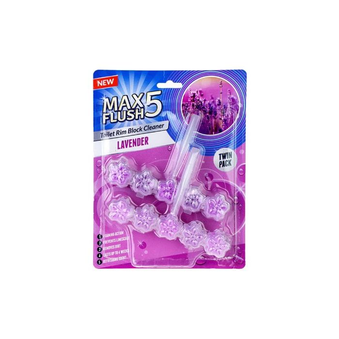 Max Flush 5 Toilet Block 2x45gr Lavender (NL/EN/FR/DE)