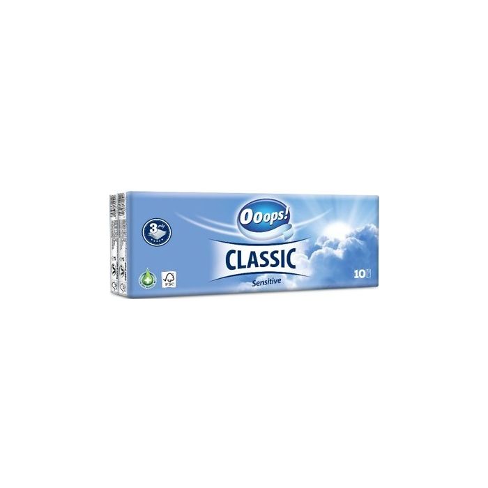 Ooops! Tissues Classic 10x10pcs 3ply Sensitive (NL/EN/FR/DE)