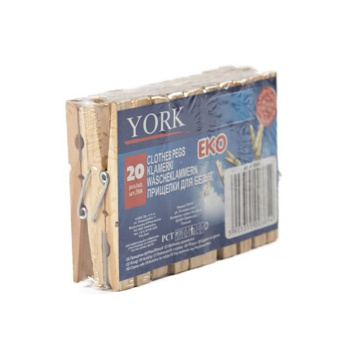 Cleany Clothespins 20pcs Wood (EN/DE/LV/SK)