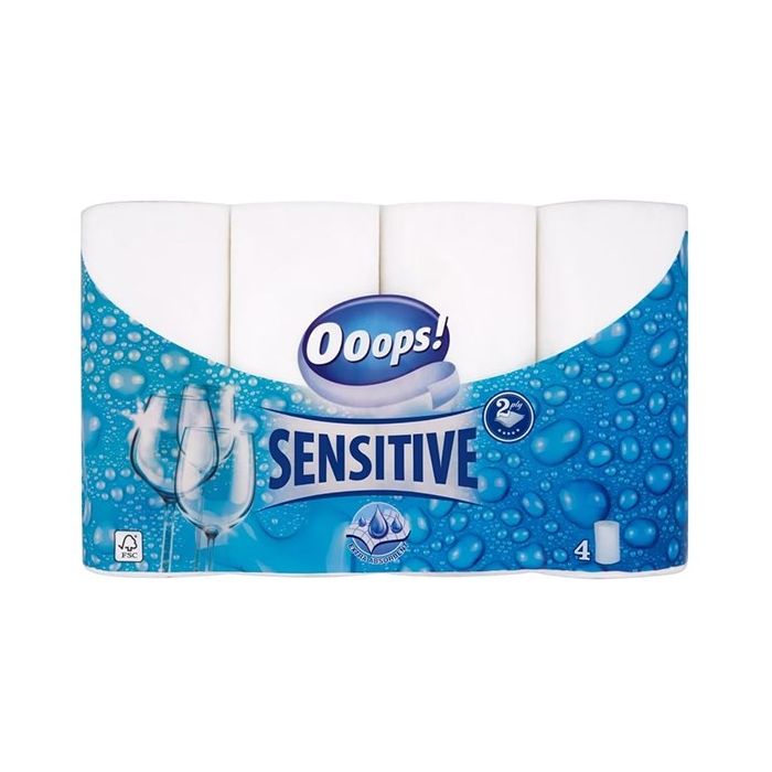Ooops! Everyday Kitchen Roll 4pcs 2layers Sensitive (NL/EN/FR/DE)