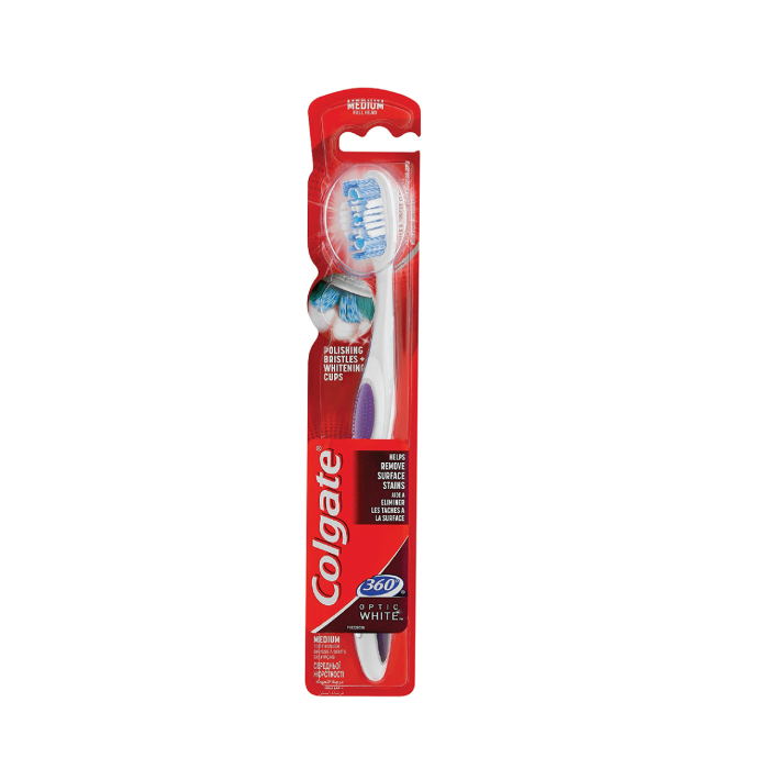 Colgate Toothbrush 360 Optic White Medium (EN/FR/PT/AR)