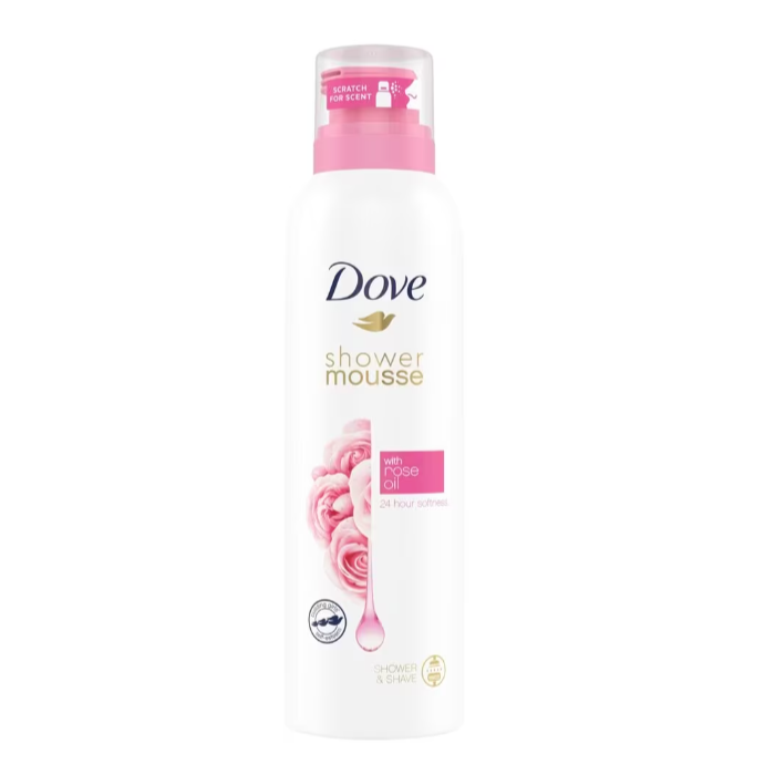 Dove Shower Mousse 200ml Rose Oil (NL/EN/FR/DE)