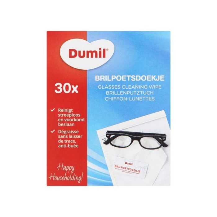 Dumil Glasses Cleaning Wipes 30pcs (NL/EN/FR/DE)