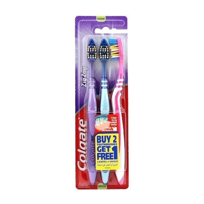 Colgate Toothbrush Zig Zag Medium 3pcs (EN/FR/PT/AR)