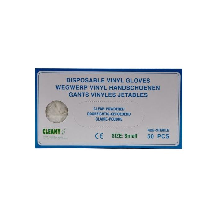 Cleany Vinyl Gloves 50pcs Small (NL/EN/FR)