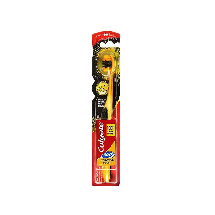 Colgate Toothbrush 360 Charcoal Gold Soft (EN/FR/PT/TR)