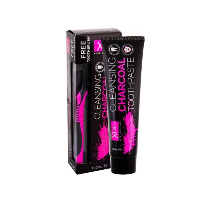 XOC Toothpaste 100ml Cleansing Charcoal + Toothbrush  (NL/EN/FR/DE)