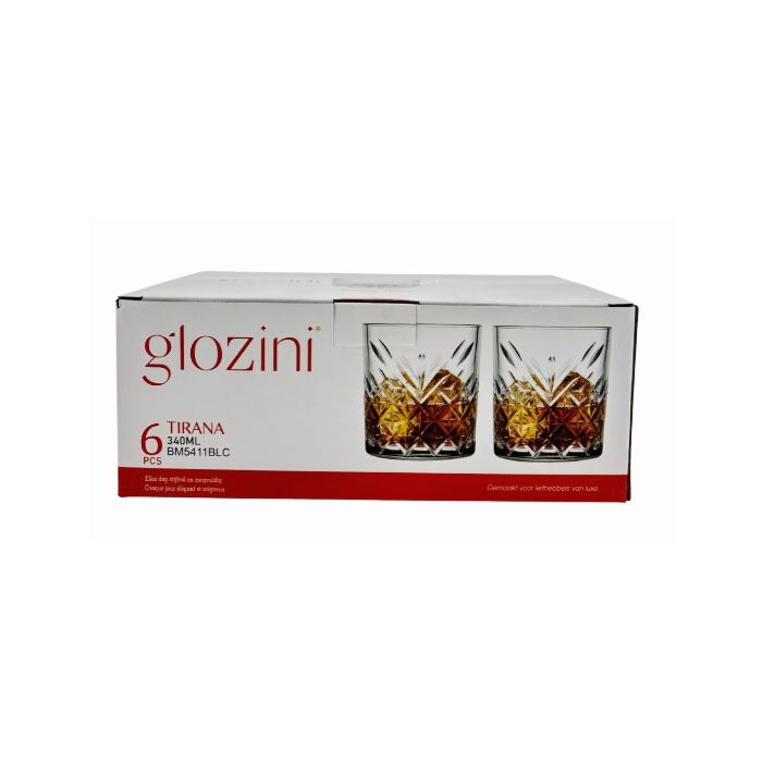 Glozini Glass Whiskey 340ml 6pcs (NL)