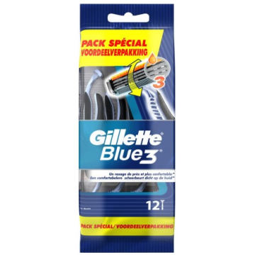 Gillette Blue3 Disposable Razors 12pcs Smooth (NL/EN/DE)