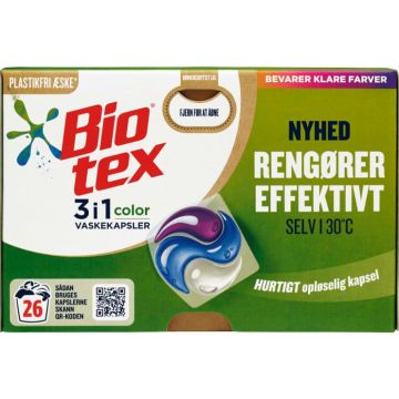 Biotex Laundry Detergent Pods 26pcs 3in1 Color (DK/NO/IS)