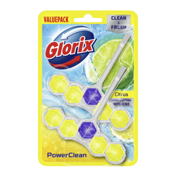 Glorix Toilet Block Power 5 Citrus 2 Pack (NL/FR/DE)