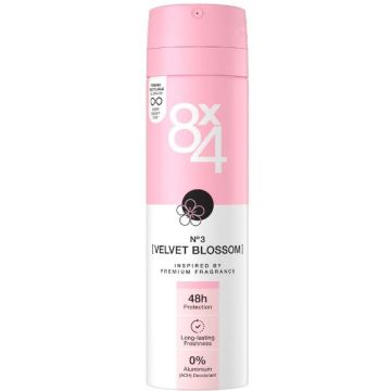 8x4 Deo Spray 150ml Velvet Blossom No. 03 (DE)