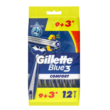 Gillette Blue3 Disposable Razors 12pcs Comfort 12pcs (EN/AR/TR)