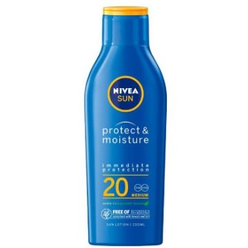 Nivea Sunscreen 200ml SPF20 Protect & Moisture (DE)