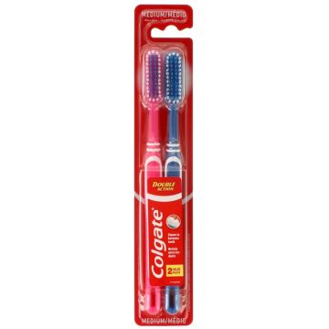 Colgate Toothbrush Double Action Medium 2pcs (EN/FR/PT/AR)