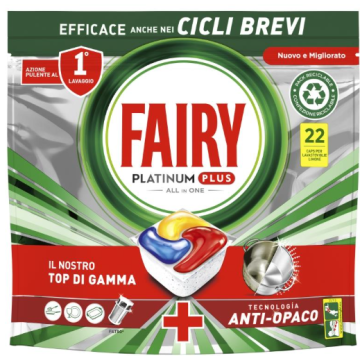 Fairy Platinum Dishwashing Tabs 22pcs All in1 Lemon (IT/ES/PT)