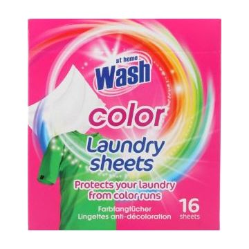 At Home Wash Laundry Sheets 16pcs Color (NL/EN/FR/DE)