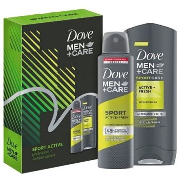 Dove Giftset Shower Gel 250ml + Deo Spray 150ml  Men Sport Active (EN)