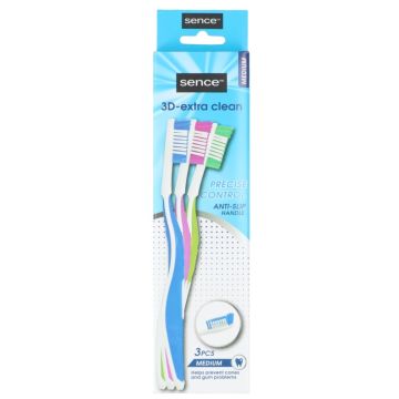 Sence Fresh Toothbrush 3pcs Medium 3D-Xtra Clean (NL/EN/FR/DE)