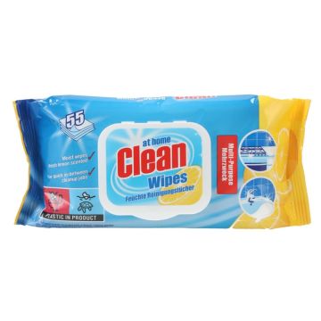 At Home Clean Multi Purpose Wipes 55pcs Lemon (NL/EN/FR/DE)