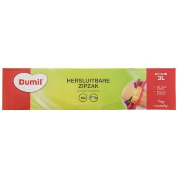 Dumil Resealable Bags 3L 15pcs Medium (NL/EN/FR/DE)