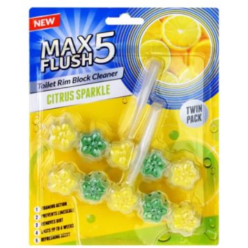 Max Flush 5 Toilet Block 2x45gr Citrus Sparkle (NL/EN/FR/DE)