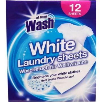 At Home Wash Laundry Sheets 16pcs White (NL/EN/FR/DE)