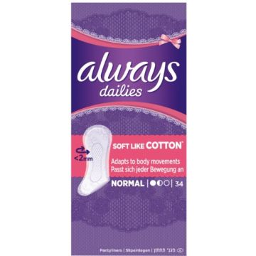 Always Daily Panty Liners 34 pcs Normal  (NL/EN/FR/DE)
