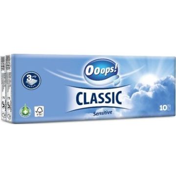 Ooops! Tissues Classic 10x10pcs 3ply Sensitive (NL/EN/FR/DE)
