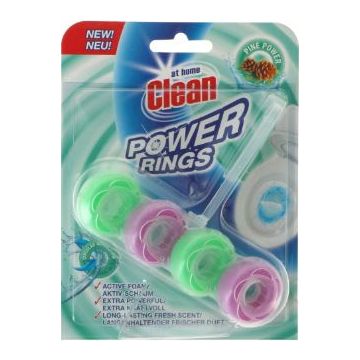 At Home Clean Toilet Block 40gr Power Rings Pine (NL/EN/FR/DE)