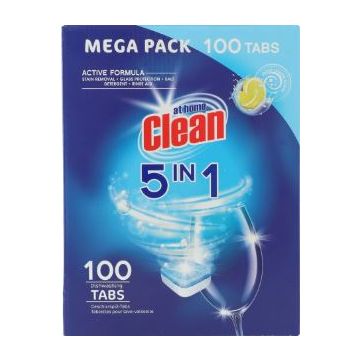 At Home Clean Dishwashing Tabs 100pcs 5in1 Classic (NL/EN/FR/DE)