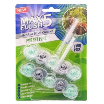 Max Flush 5 Toilet Block 2x45gr Forest Pine (NL/EN/FR/DE)