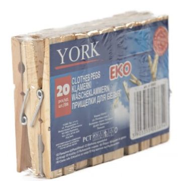 Cleany Clothespins 20pcs Wood (EN/DE/LV/SK)